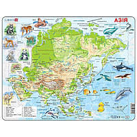 Пазл рамка-вкладиш Карта Азії з тваринами Максі Larsen укр версія A30-UA