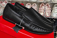 Чорні туфлі мокасини підліткові шкіряні широкі 39 (25,5-26),41 (26,5-27) запас 0,5 +1 см