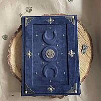 Блокнот-книга в темно-синій натуральній замші