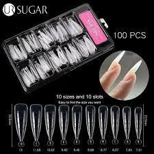 Верхні форми для нарощування нігтів 100 шт. мигдаль, фото 1