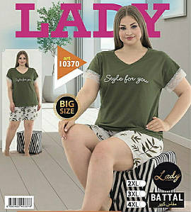 Жіночий комплект футболки та шорти великі