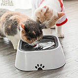 Поїлка непроливайка з плаваючим диском Поїлка антипроливайка для собак і кішок MAGIC BOWL Біла 1,5л, фото 10