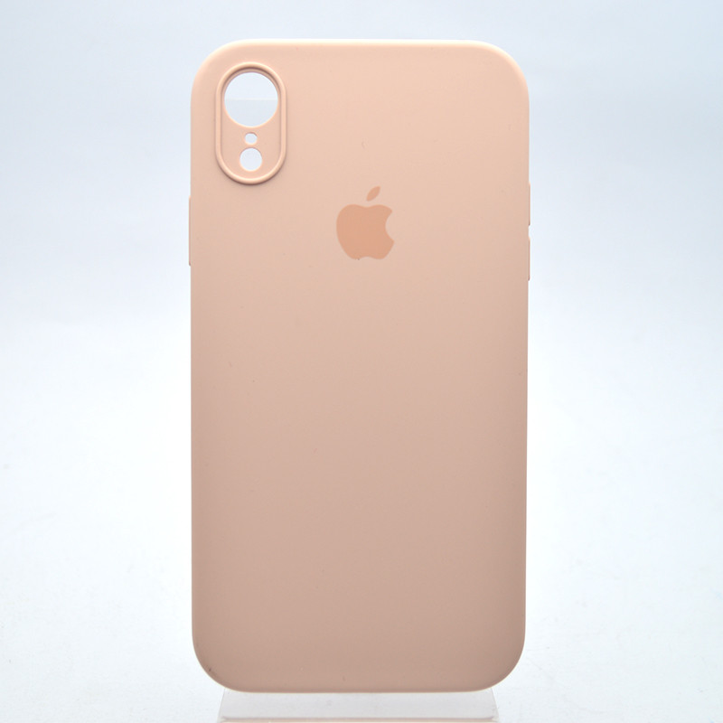 Чохол силіконовий з квадратними бортами Silicon case Full Square для iPhone Xr Pink Sand