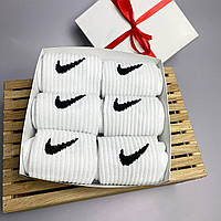 Набор мужских длинных спортивных фирменных носков Nike 41-45 6 пар на крутой прикольный подарок парню