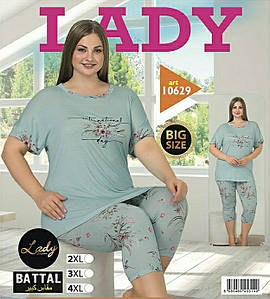 Літній костюм-піжама з бриджами великих розмірів