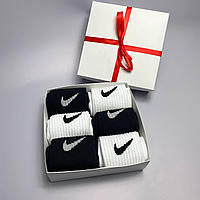 Бокс носков женских спортивных хлопковых брендовых Nike 36-41 6 шт в крутой подарочной упаковке для девушки КМ