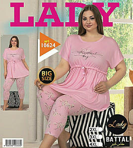 Літній костюм-піжама з бриджами великі розміри