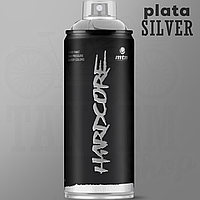 Краска с эффектом металлик MTN (Montana Colors) Hardcore, 400 мл Аэрозоль Silver Plata