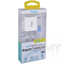 IVon (AD-48) PD Rapid Charger (18W) & Lightning To Type С Cable