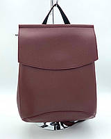 Бордовый женский рюкзак-сумка из экокожи для работы и прогулок Welassie