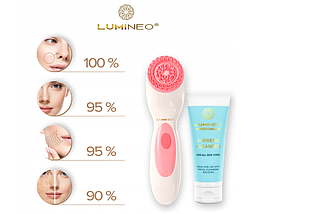 Щіточка для очищення обличчя Lumineo Brush pink + гель-спа, фото 3