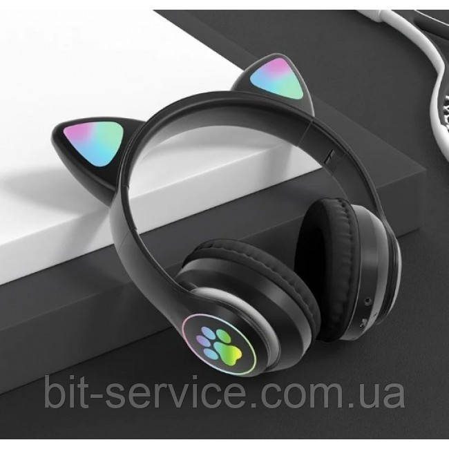 Бездротові Bluetooth навушники з котячими вушками STN-26 Cat Ear LED підсвічування