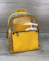 Женский силиконовый рюкзак прозрачный с желтым карманом «Бонни» городской для девушек Welassie