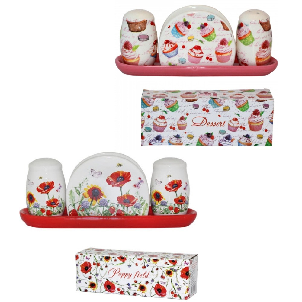 Набір для спецій кераміка 3ін. Мікс, фото 1