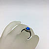 Срібне кільце з блакитною опалом білий фіаніт, фото 10