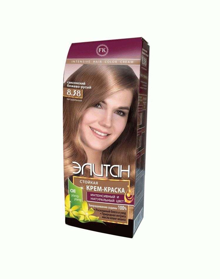 Крем-фарба для волосся Елітан інтенсив №8.38 Саксонський бежево-русявий 100 мл, фото 1