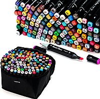 Набор двусторонних маркеров для скетчинга на спиртовой основе 120 шт для рисования с сумкой Touch Raven