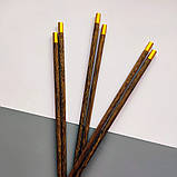 Елегантний набір дерев'яних паличок із золотим краєм (5пар), фото 3