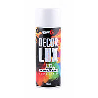 Акриловая аэрозольная высокотемпературная краска NOWAX Decor Lux RAL9010 370°C глянцевая белая (NX48039) 450мл