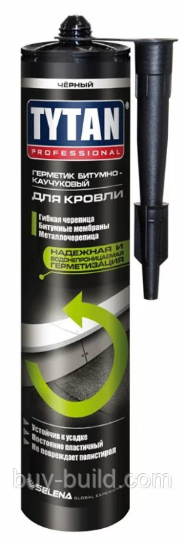 Герметик бітумно-каучуковий для покрівлі Tytan 280 мл чорний