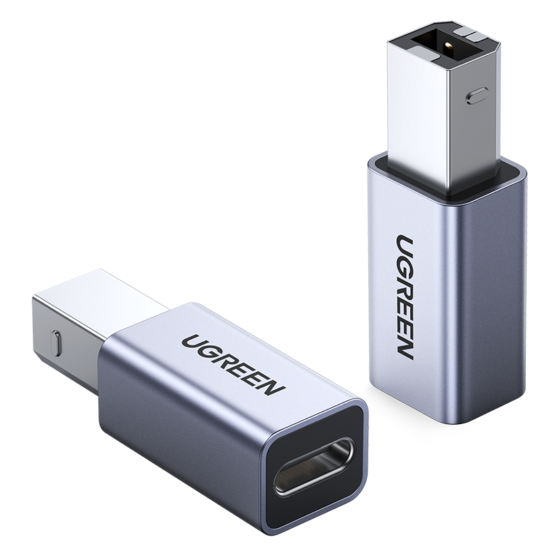 Перехідник-адаптер для принтера USB-C на USB-B UGREEN Adapter Aluminum Case (сірий) US382