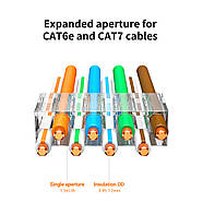 Конектори до патч-корду RJ45 FTP Cat7 10шт UGREEN Shielded Modular Ethernet Plug Gold-plated 50U (NW193), фото 6