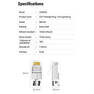 Конектори до патч-корду RJ45 FTP Cat7 10шт UGREEN Shielded Modular Ethernet Plug Gold-plated 50U (NW193), фото 7