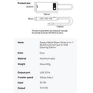 USB Хаб Baseus 4в1 Metal Gleam Series Type-C Hub 4xUSB3.0 (сірий), фото 9