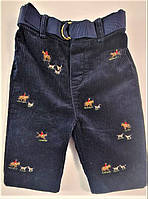 Детские вельветовые брюки Ralph Lauren Children в темно-синем цвете с принтом