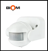 Инфракрасный датчик движения BIOM IRM-04W max 1200Вт 180° , настенный белый