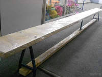 Лавка гимнастическая скамья, лава 2,5 м. деревянная (железные ножки)