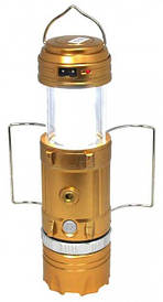 Кемпінговий ліхтар на сонячній батареї GSH-9699 Золотий, лампа ліхтар у намет з акумулятором BF