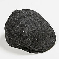Темно-серая твидовая кепка в елочку D20 от John Hanly M - 58