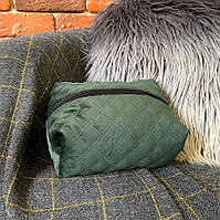 Оксамитова косметичка Allure Beauty Зелена