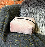 Оксамитова косметичка Allure Beauty Рожева