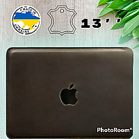 Красивый чехол для макбука из натуральной кожи Удобный чехол для MacBook Air/Pro 13'' цвет темно-коричневый