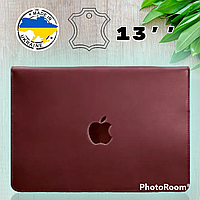 Кожаный чехол для ноутбука Чехол для планшета на магнитах для MacBook Air/Pro 13'' бордовый Чехол для ноутбука