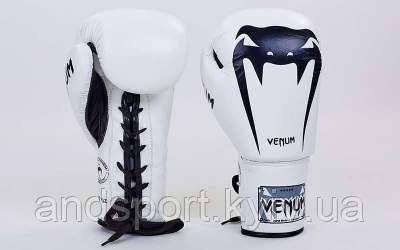 Рукавиці боксерські шкіряні на шнурівці VENUM GIANT VL-5786