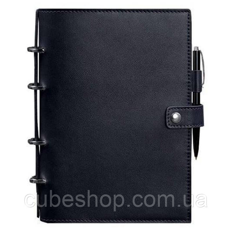 Шкіряний блокнот cофт-бук 9.0 в м'якій обкладинці (темно-синій), фото 1