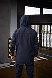 Куртка чоловіча SoftShell вітровка осінь-весна демісезонна тактична синя. Живе фото, фото 2