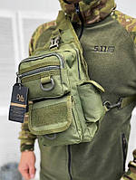 Рюкзак патрульный однолямочный SILVER KNIGHT 10л Олива (TY-184)Сумка тактическая однолямочная. Нагрудная сумка