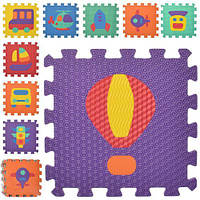 Килимок мозаїка для дитини, дитячий килимок пазл транспорт, МR 0358