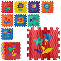 Килимок пазл мозаїка для дитини, дитячий розвиваючий килимок пазл квіти, МR 0359