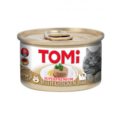 Вологий корм TOMi (Томі) Chicken для котів мус з куркою 85 г