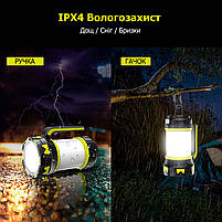 Ліхтар акумуляторний світлодіодний кемпінговий H-26 з функцією PowerBank, фото 5