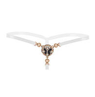 Еротичні трусики з намистом бежеві - розмір універсальний (на резинці)