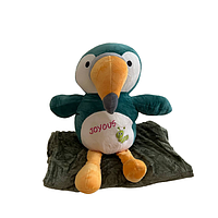 Детский плед 150х120 см с игрушкой Попугай зеленый Ananasko P300