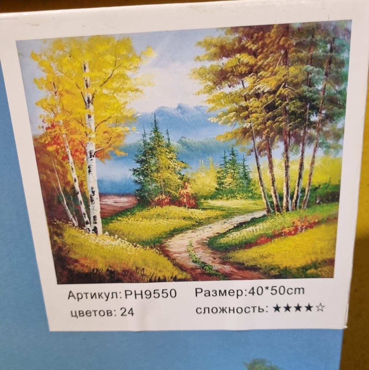 Картина-розмальовка за номерами на полотні 40*50 РН9550 Берези в полі (н-р акр. фарбок + 3 пензлі)