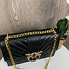 Жіноча міні сумочка клатч на плече в стилі Пінко стьобана, маленька сумка Pinko з пташками, фото 9