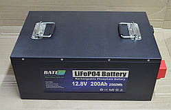 Літій-Залізо-Полімерна акумуляторна батарея BATE 12200-USB LiFePO4 12 В 200 AH BMS (BA12200-JS-USB)